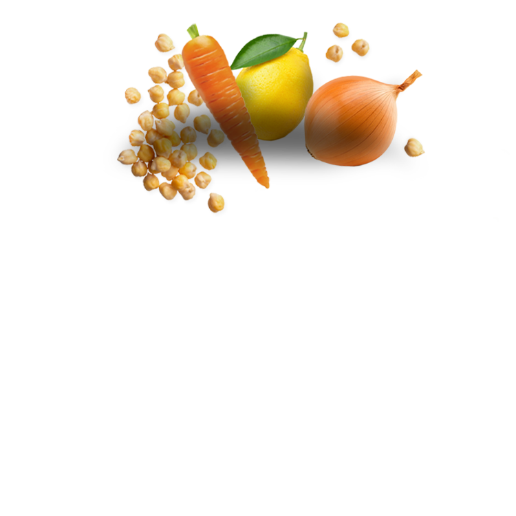 Kichererbsen mit Zwiebeln und Karotten in Zitronensauce