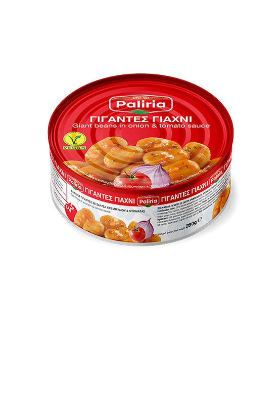 Riesenbohnen gekocht in Zwiebel-Tomatensauce