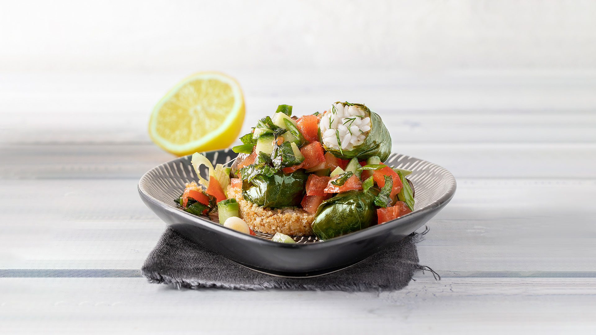 Paliria Dolmas with tomato salad