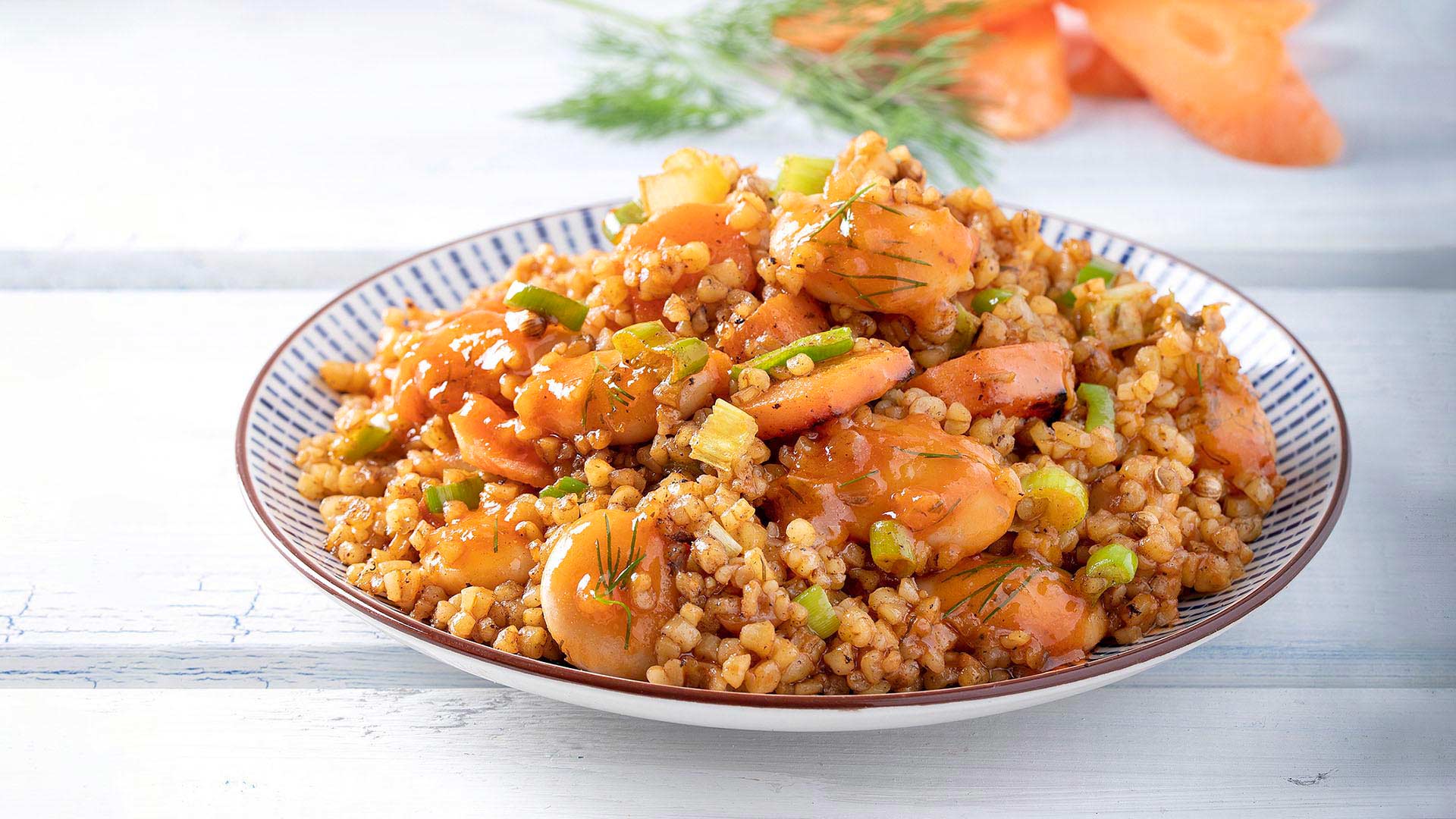 Riesenbohnen-Eintopf Paliria mit Bulgur & karamellisierten Karotten