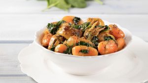 Riesenbohnen-Eintopf Paliria mit Tintenfisch & Spinat