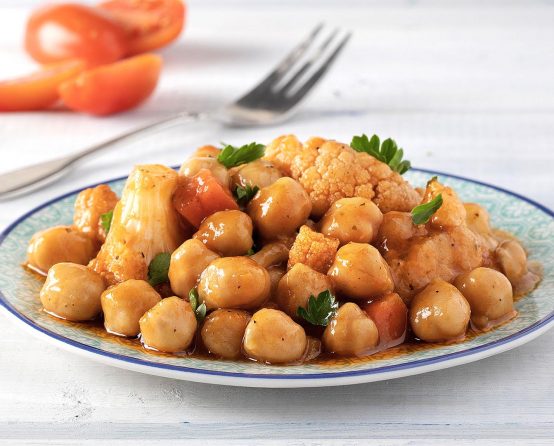 Kichererbsensuppe Paliria geschmort mit Blumenkohl