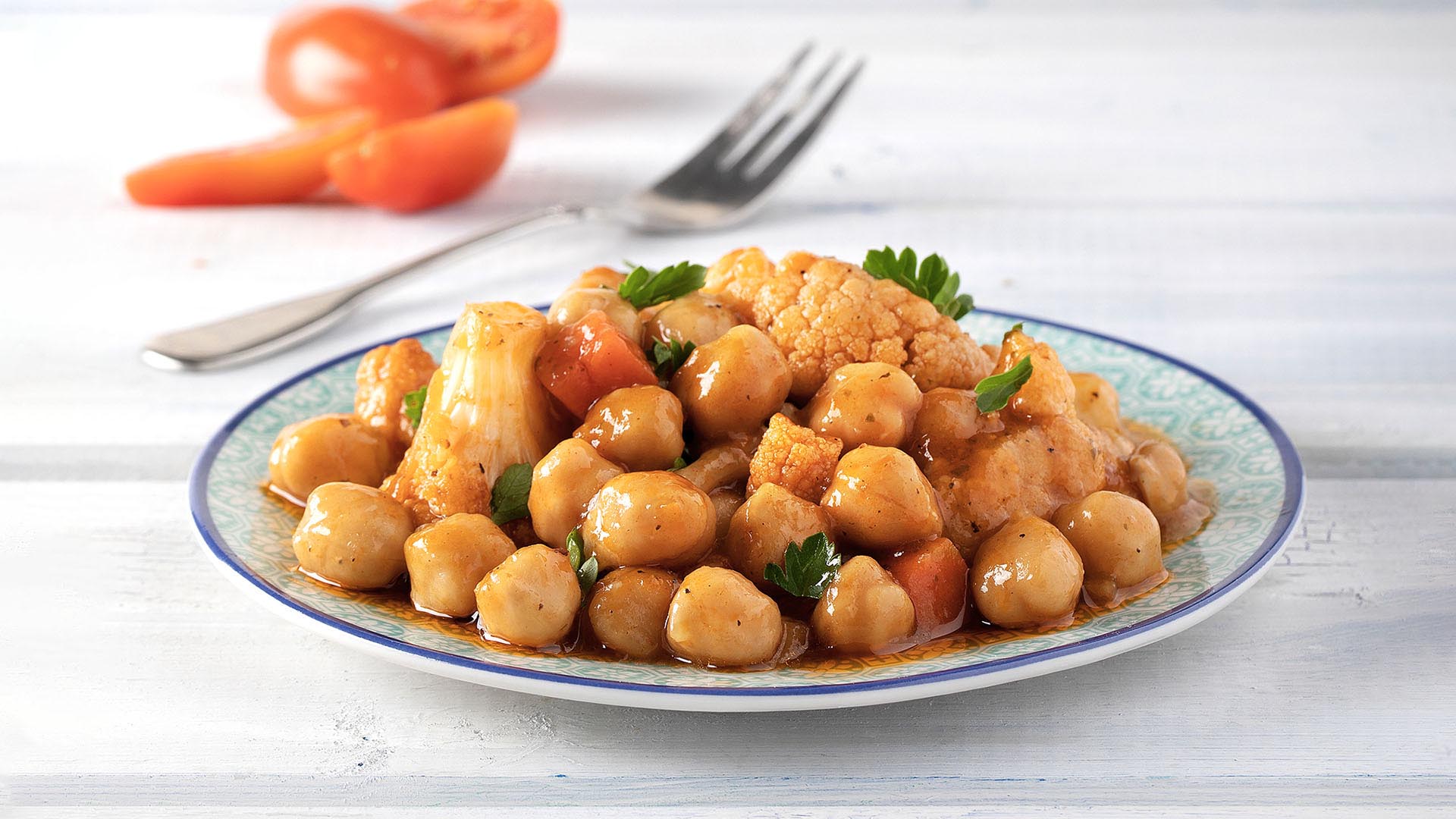 Paliria Chickpeas soup braised with cauliflower