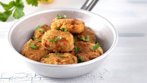 Kroketten aus geröstetem Auberginenpüree Paliria