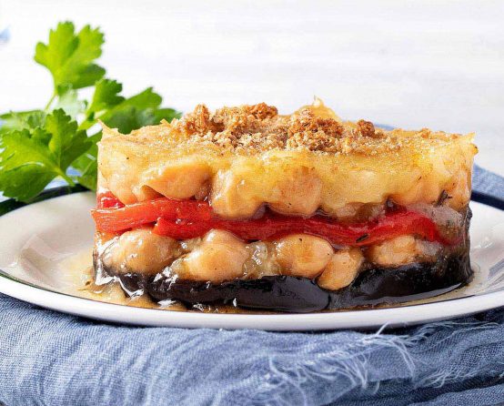 Moussaka aus Kichererbsensuppe Paliria