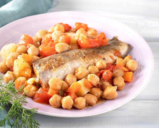 Kabeljau mit Kichererbsensuppe Paliria