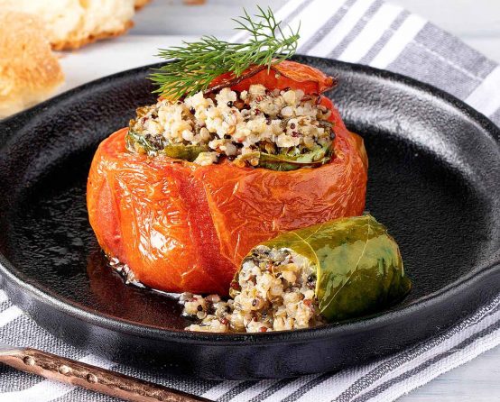 Tomatoes stuffed with Paliria Quinoa Dolmas