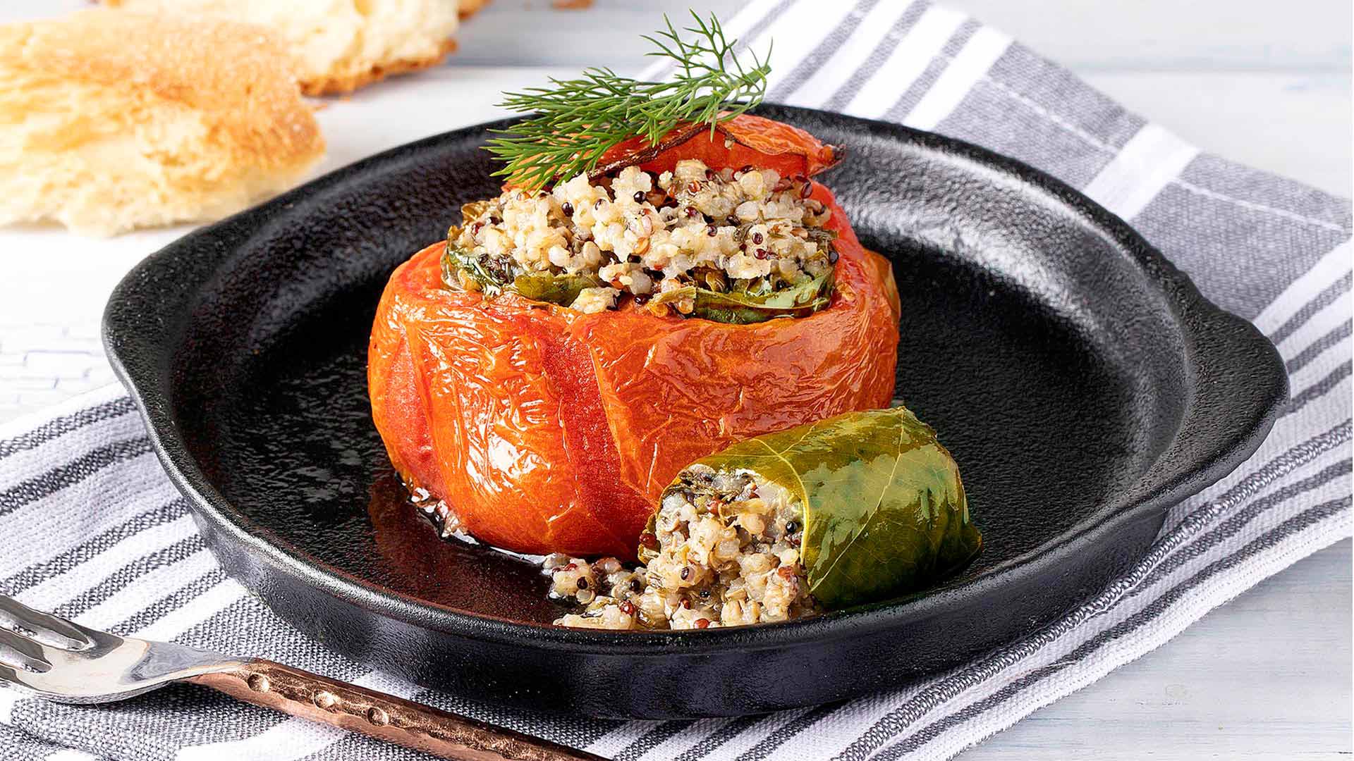 Tomatoes stuffed with Paliria Quinoa Dolmas