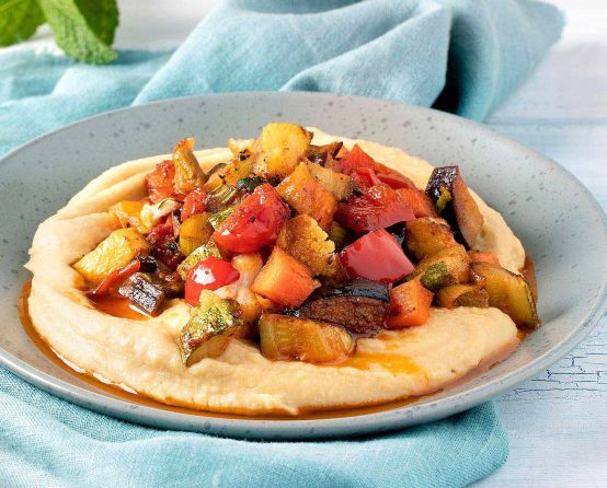 Paliria Fava with grilled vegetables