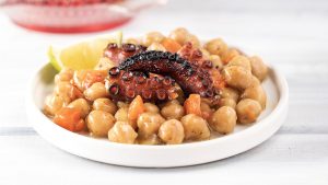Paliria Greek Island Chickpeas with grilled octopus