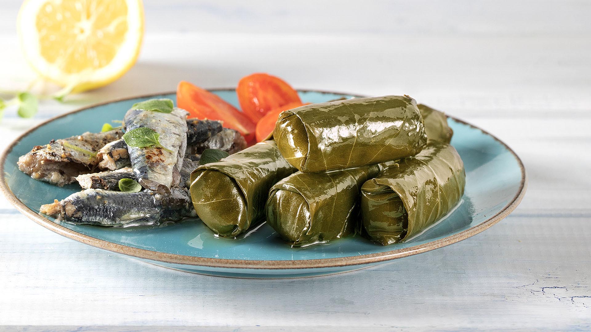 Dolmadakia Paliria mit Sardinen