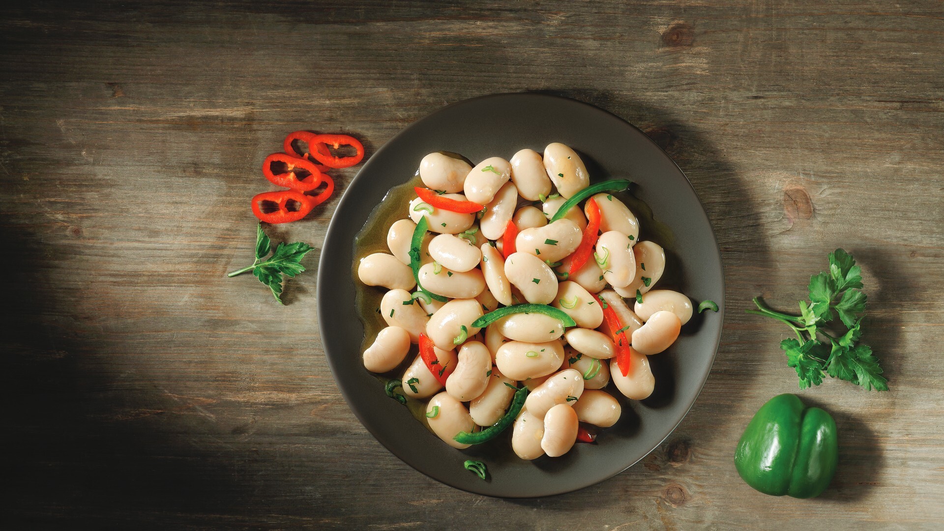 Φασόλια γίγαντες σαλάτα με βινεγκρέτ για επαγγελματίες