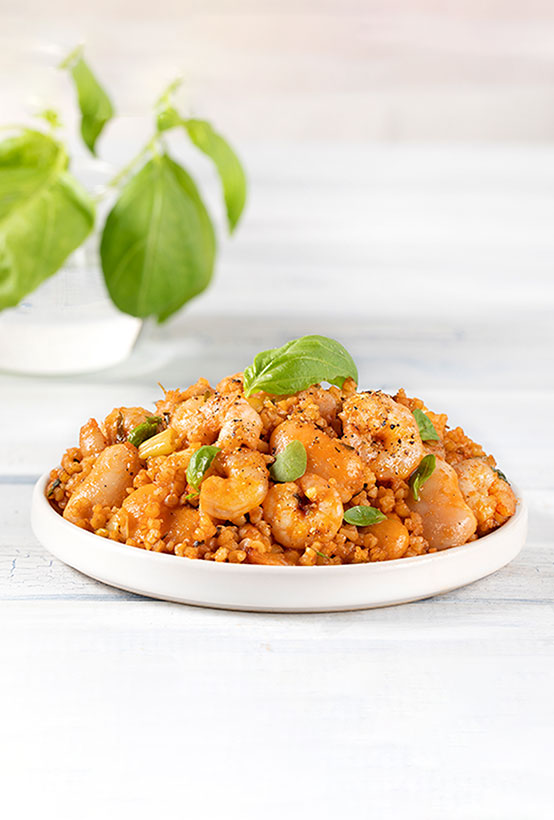 Γίγαντες γιαχνί Paliria με γαρίδες & πλιγούρι