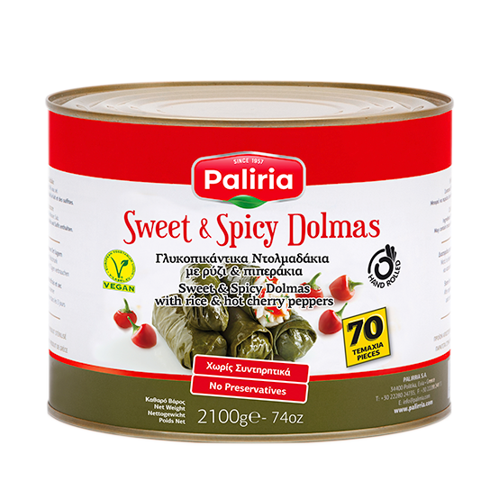 Süb-pikante Gefüllte Weinblätter mit Reis und Paprika