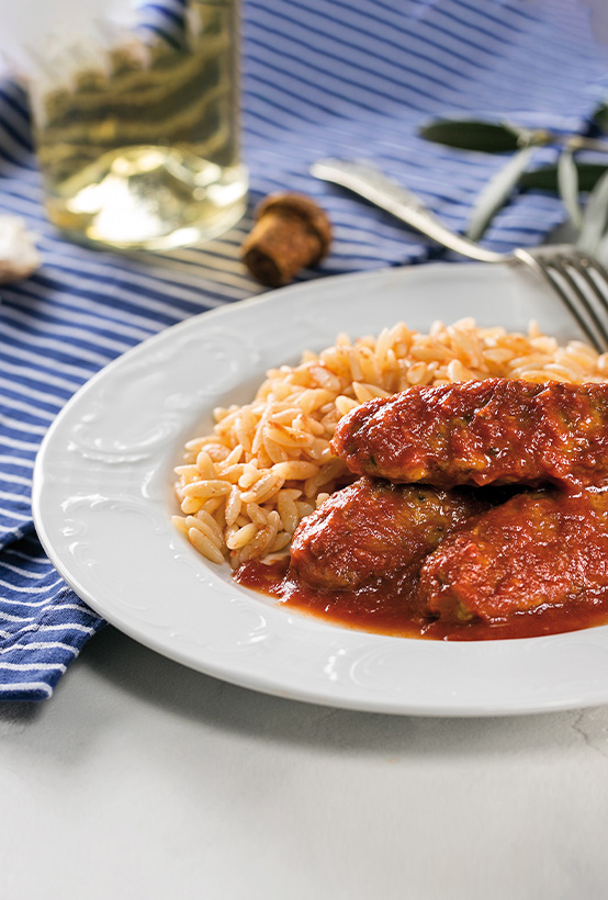 Σουτζουκάκια με κριθαράκι