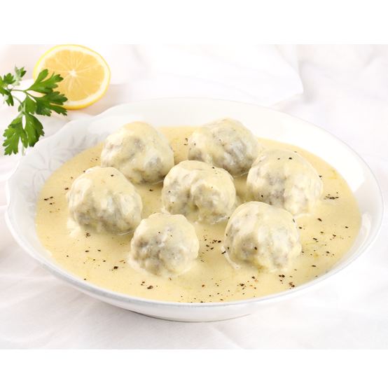 Meatballs with rice in egg-lemon sauce