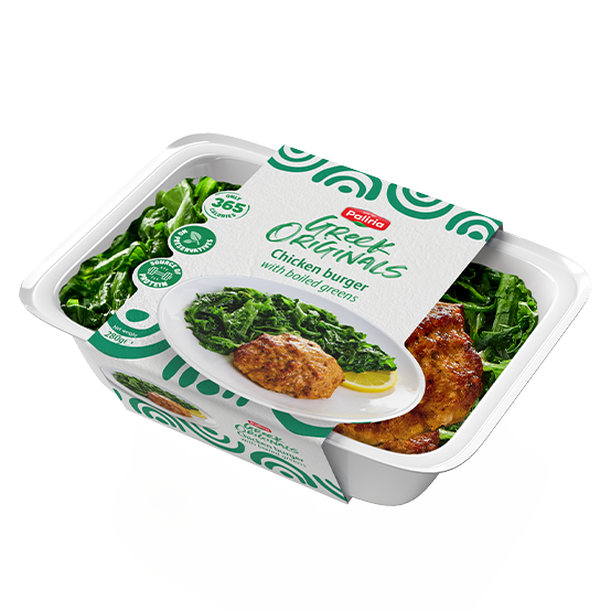 Hähnchen-Burger mit Blattgemüse