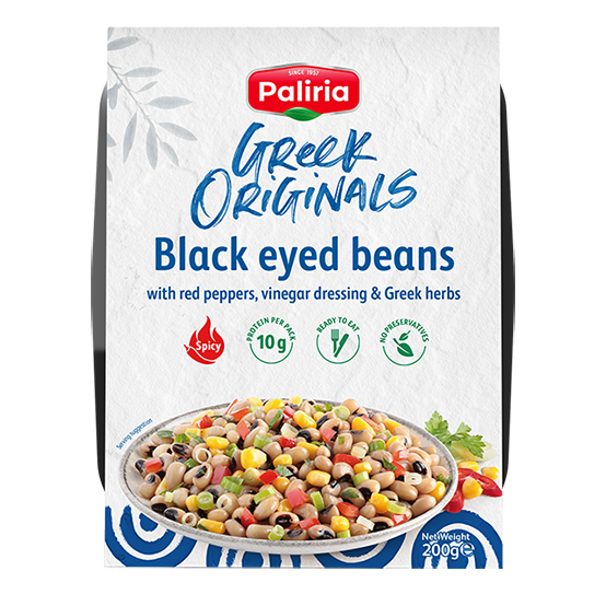 Spicy black – eyed beans with red peppers & vinegar dressing