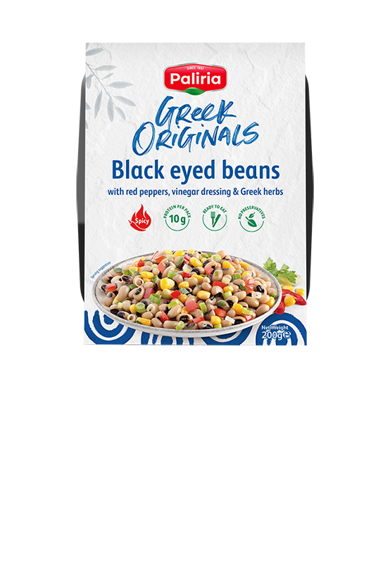 Spicy black – eyed beans with red peppers & vinegar dressing