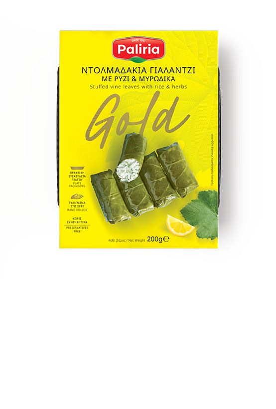 Ντολμαδάκια γιαλαντζί με ρύζι & μυρωδικά σε πιατάκι