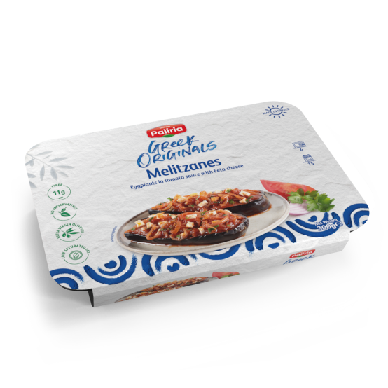 Eggplants in tomato sauce with Feta cheese