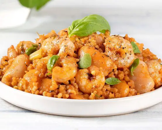 Γίγαντες γιαχνί Paliria με γαρίδες & πλιγούρι