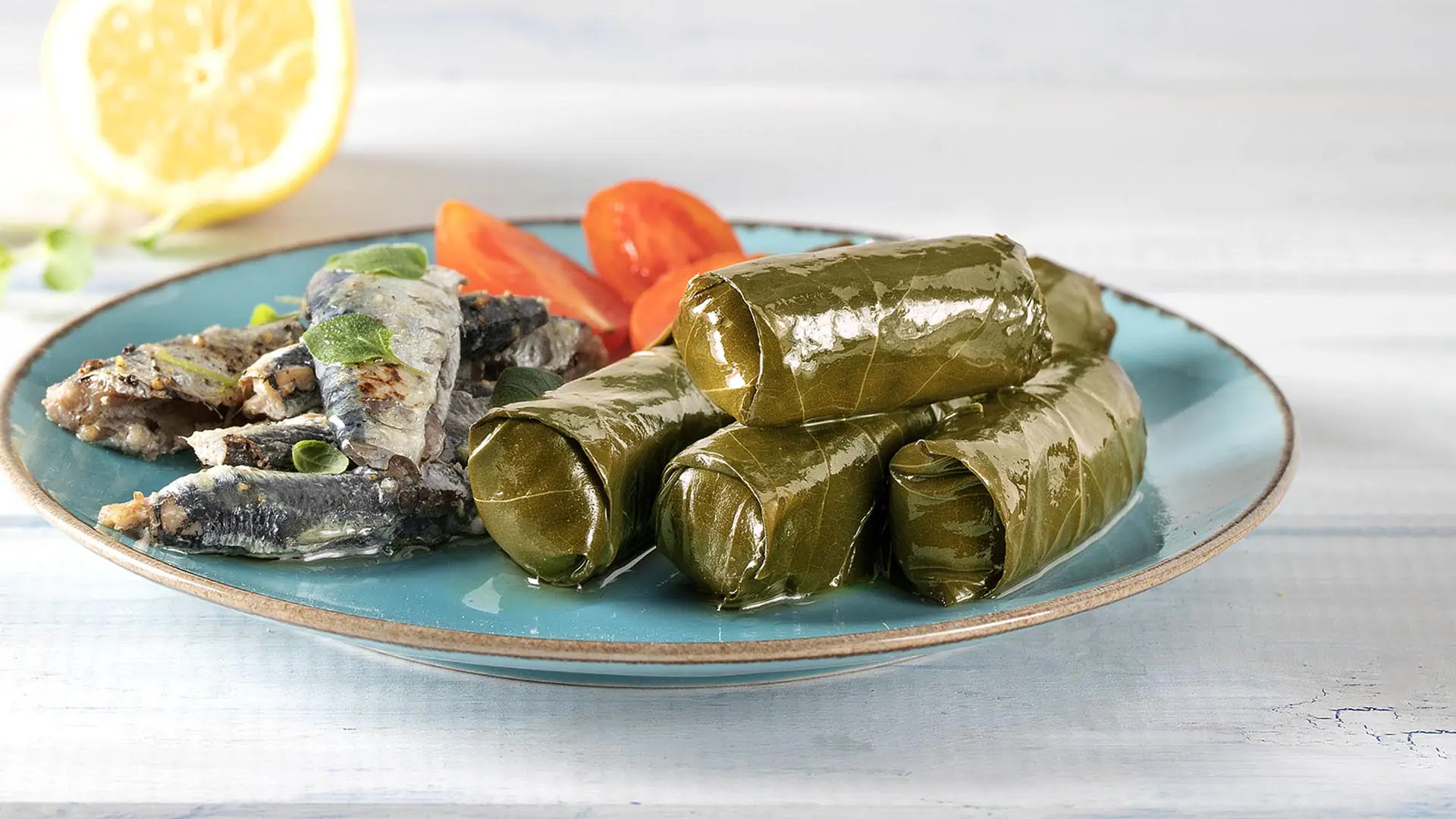 Dolmadakia Paliria mit Sardinen