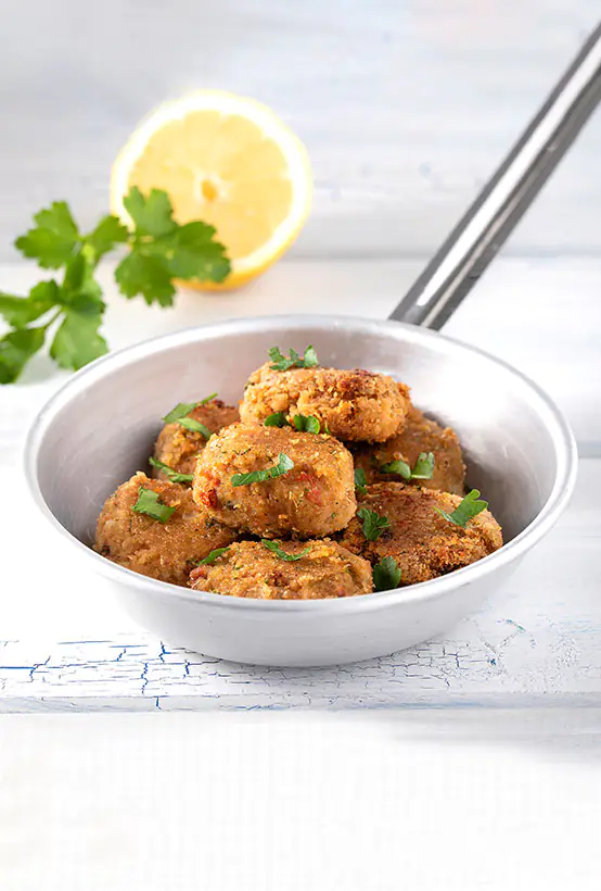 Kroketten aus geröstetem Auberginenpüree Paliria