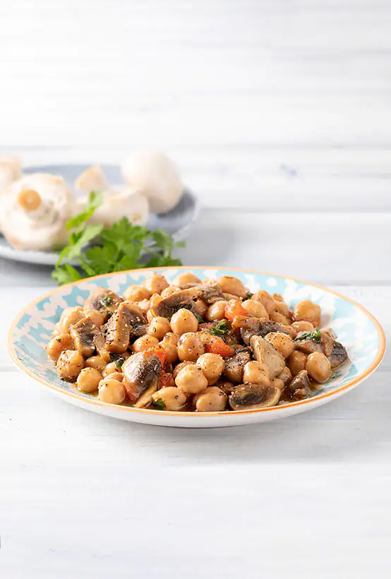 Kichererbsensuppe Paliria mit Pilzen