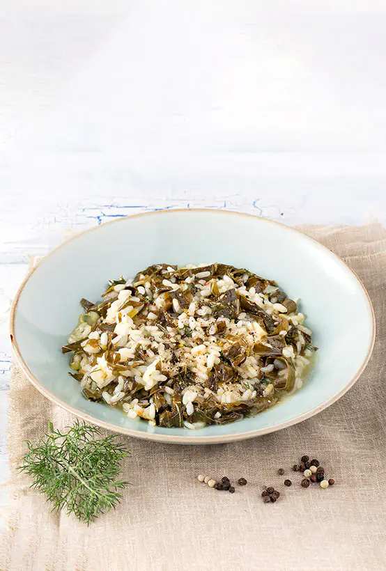 Risotto with Paliria vine leaves