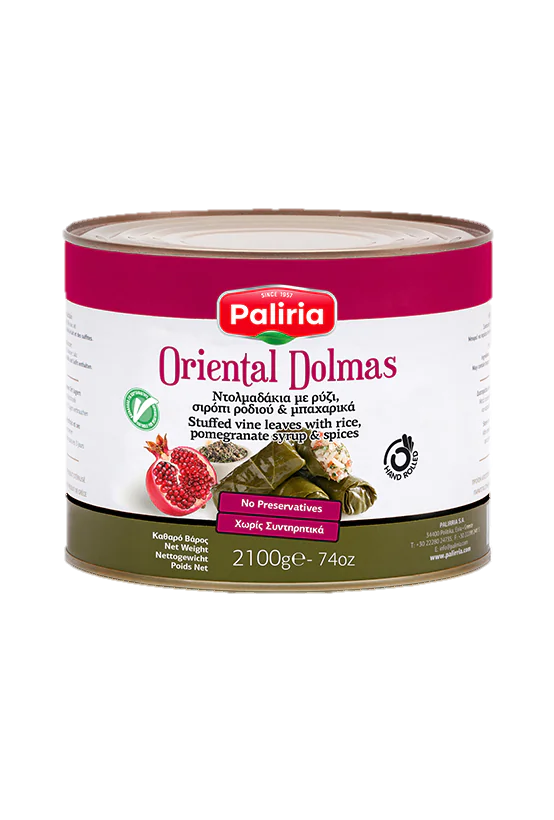 Stuffed vine leaves with rice, pomegranate syrup & spices