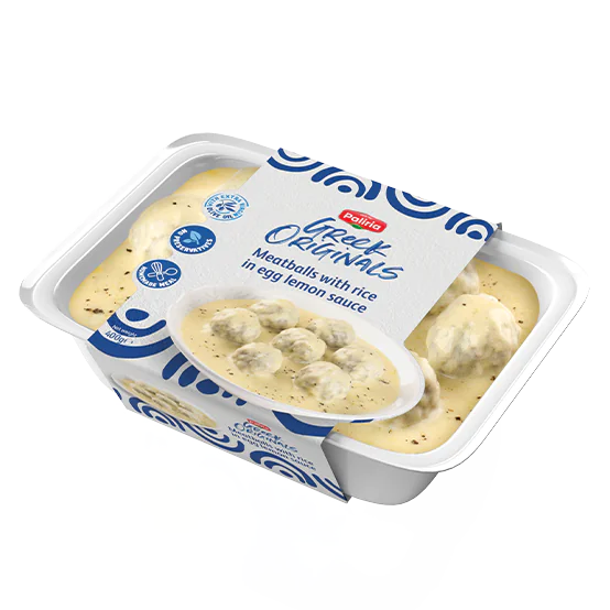 Meatballs with rice in egg-lemon sauce