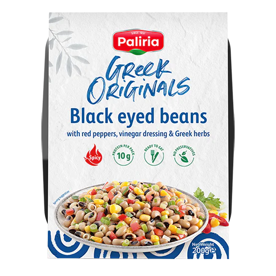 Spicy black – eyed beans with red peppers & vinegar dressing
