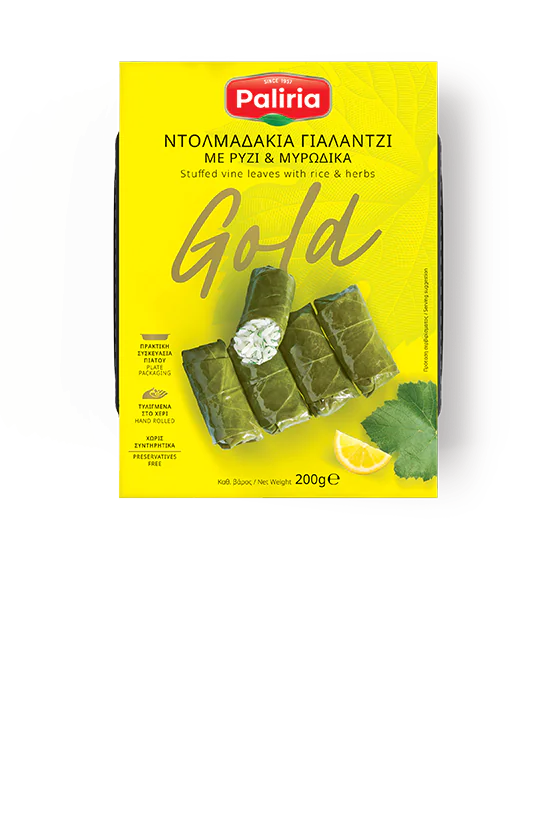 Ντολμαδάκια γιαλαντζί με ρύζι & μυρωδικά σε πιατάκι