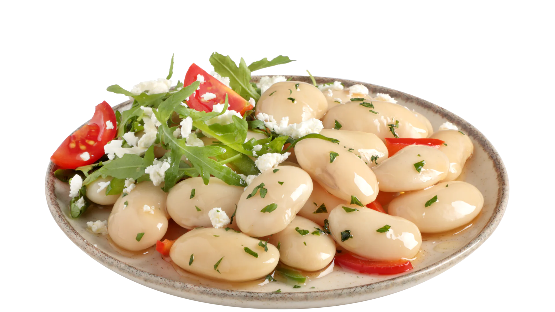 Σαλάτα γίγαντες vinaigrette με vτοματίνια, ρόκα και φέτα