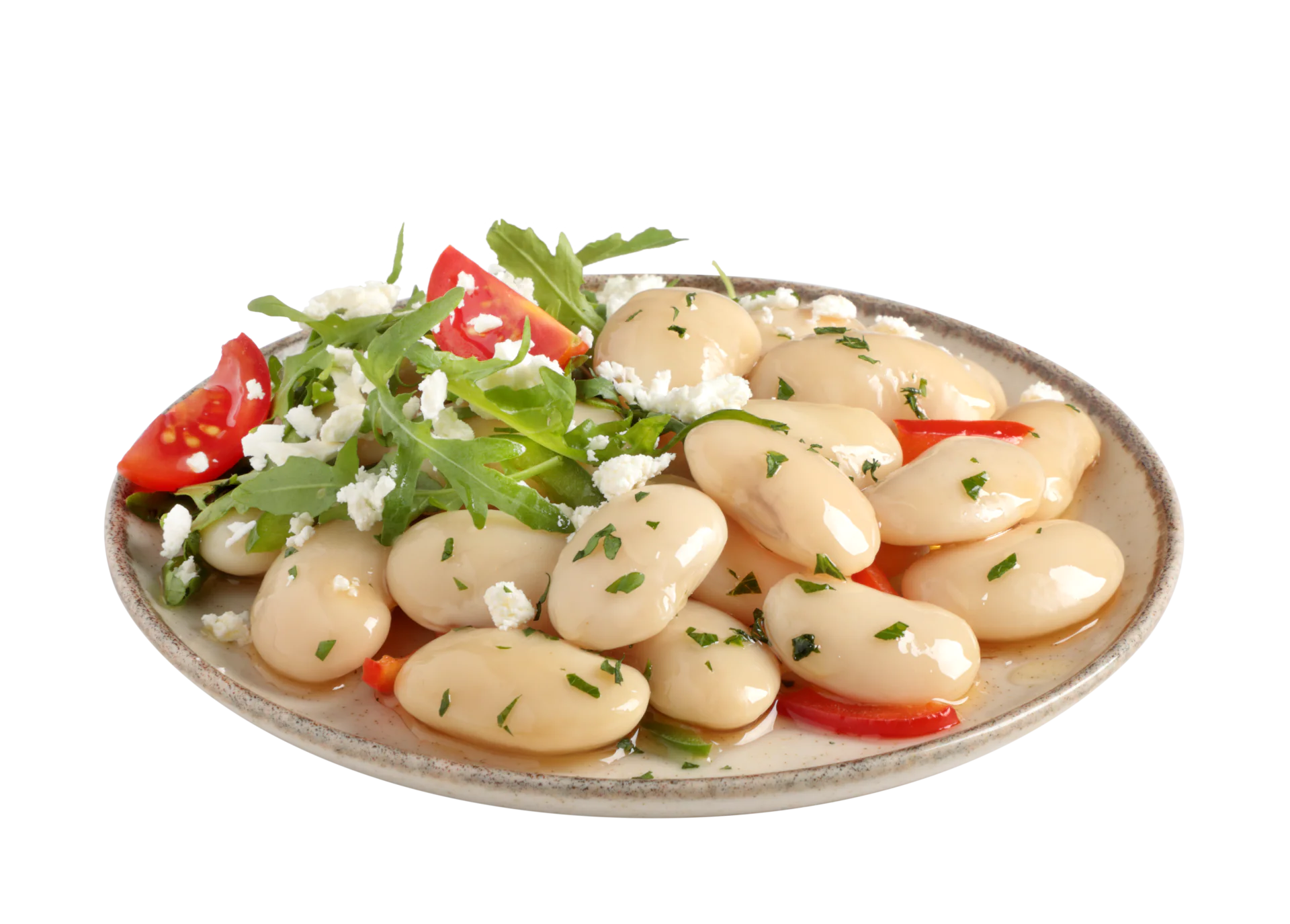 Σαλάτα γίγαντες vinaigrette με vτοματίνια, ρόκα και φέτα